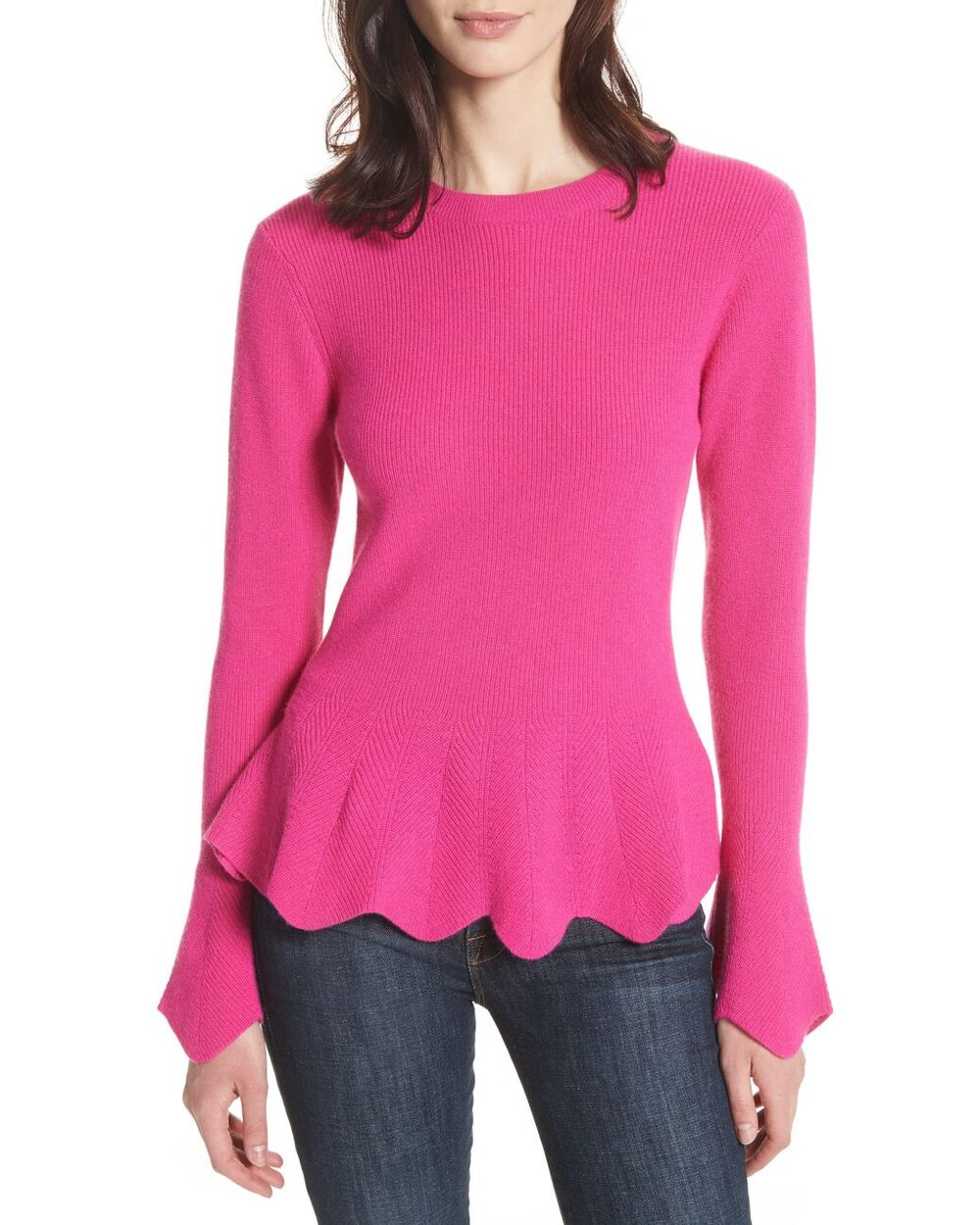 Ted Baker Women's Bobbe Cashmere Blend Peplum Sweater in Pink, 5